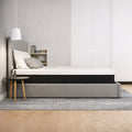 Restore Copper 10" Foam Mattress in bedroom setting on a modern grey platform bed with minimalist lighting.