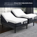Venus Williams in a bedroom setting with the Legend 13" Memory Foam Mattress featuring a 25-year limited warranty.