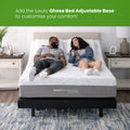 GhostBed 12" Medium Foam Mattress in bedroom setting shown on a luxury GhostBed adjustable power base.