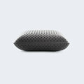 Side view of a black Zoned ActiveDough charcoal pillow, providing plush comfort for side and back sleepers.
