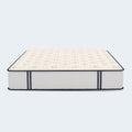 Minimalist frontal studio view of the 12-inch thick Sofinity Hybrid Signature firm mattress against a clean white background.
