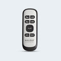 Wireless remote control for the Malouf M455 adjustable bed featuring Zero Gravity, massage, and head/foot adjustment buttons.
