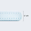  Side view of a 5-inch loft gel memory foam pillow core with perforated airflow holes for cooling.
