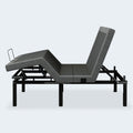 Side profile view of the iDealBed Smart 5i custom bed frame with maximum head elevation and independent head tilt.

