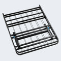 Compact SleepTone foldable metal bed frame folded flat for easy portability and space-saving storage.
