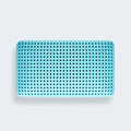 Top-down view of the rectangular blue ice gel foam pillow for a cool and supportive sleep.
