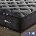 12 inch profile of the Nightsbridge Orion plush hybrid mattress providing premium depth and support.
