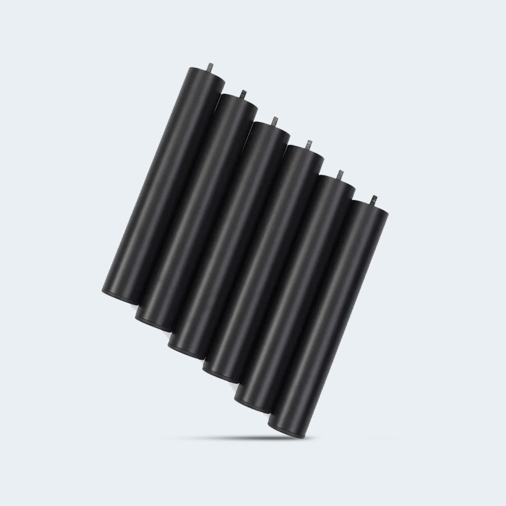 Set of six durable, black screw-in legs for the SBKDH Head up Adjustable Base designed for easy, tool-free installation.
