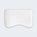 Top-down view of a curved BEDGEAR Level pillow with moisture-wicking fabric for a dry sleep environment.