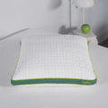Astro Kids Pillow by BEDGEAR with breathable green mesh and quilted cover for cool, supportive sleep.
