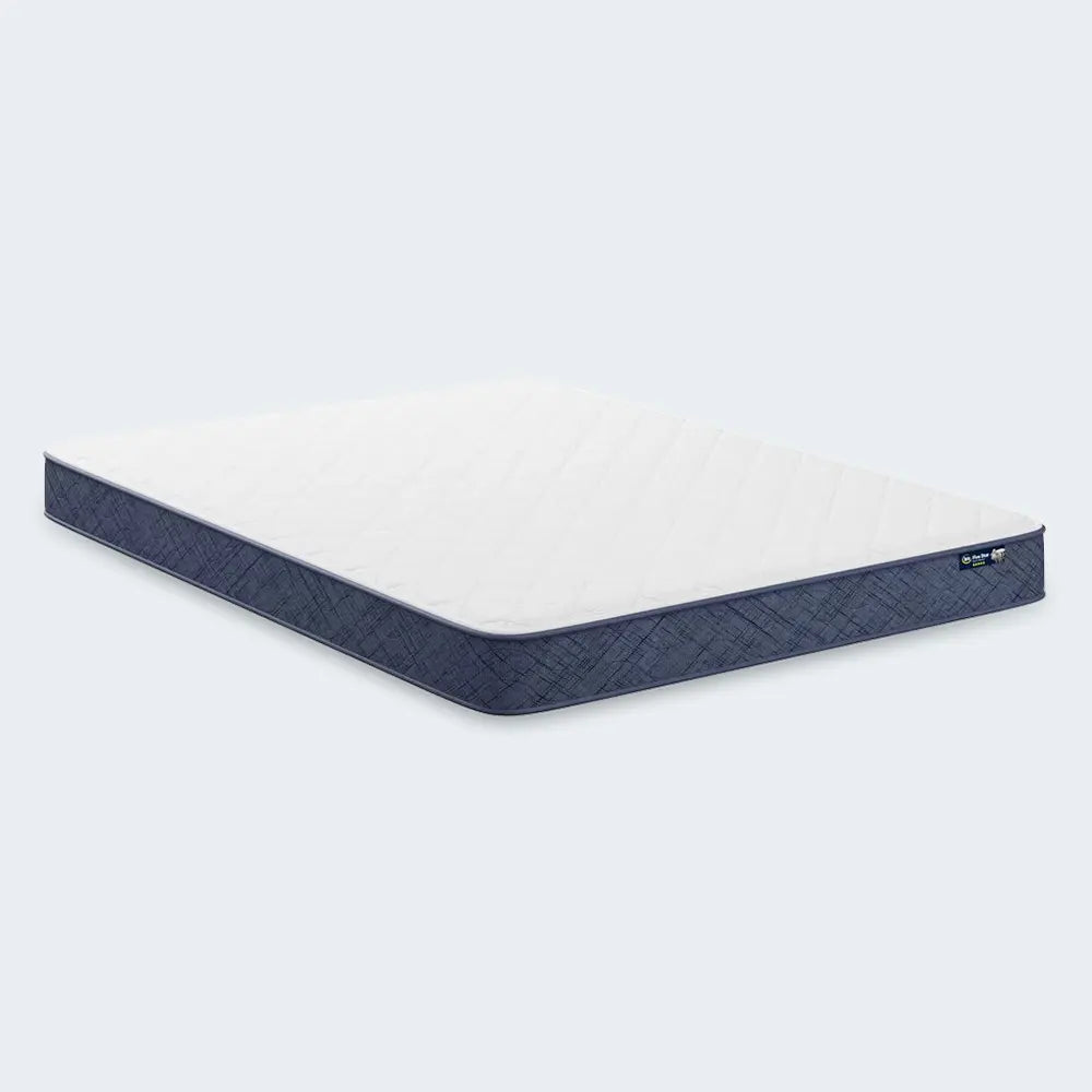 High-quality Serta Perfect Day 7 inch firm mattress in a box with a durable quilted white surface.
