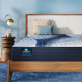 Serta iComfort Aveda plush memory foam mattress in a bedroom setting for maximum pressure relief.
