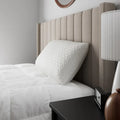 Malouf HyperChill pillow protector with textured cooling fabric for a comfortable, cool night.
