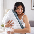 Side view of BEDGEAR Storm 1.0 pillow showing Air-X circular vents for maximum airflow and breathability.