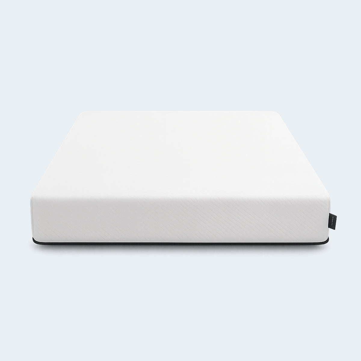 Side view of the Ease Medium Gel Memory Mattress by Diamond showing its sleek white profile and grey contrast border.