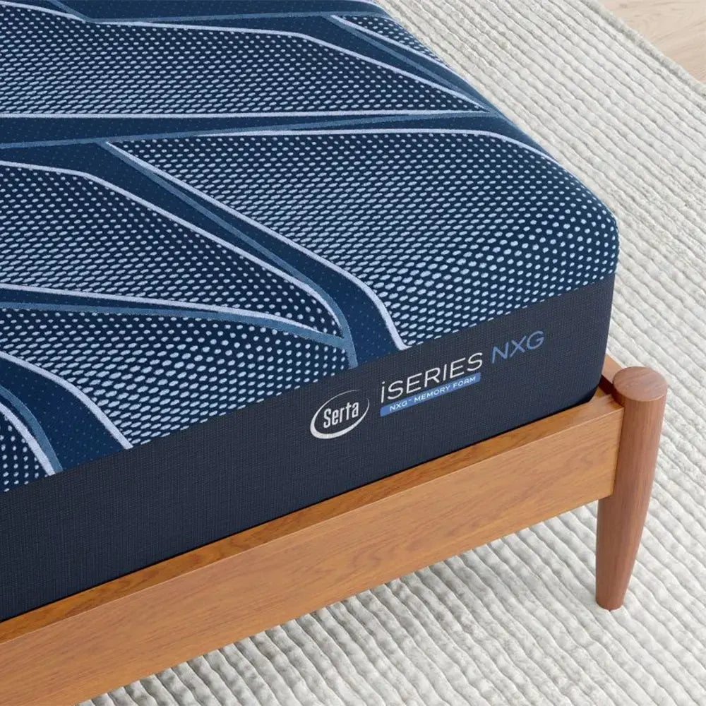 Close-up corner of the Serta iSeries NXG 3500 mattress showing the premium quilted cooling fabric.
