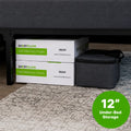 GhostBed platform foundation provides 12 inches of functional underbed storage space for boxes and organizational bins.

