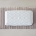 Top-down view of the rectangular Malouf Bamboo Charcoal memory foam pillow with a textured cooling cover.
