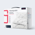 Retail box for the SleepTone Tranquility 3-piece pinch pleat down alternative comforter set.
