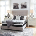 Full bedroom view featuring the Ashley Chime 8 inch firm mattress on a platform bed frame.

