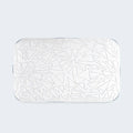 Top-down view of the BEDGEAR Storm Performance Travel Pillow with a white and grey geometric patterned cover.
