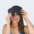 Angled view of the white BEDGEAR Hyper-Silk Performance Sleep Mask designed for smooth, cooling sleep.
