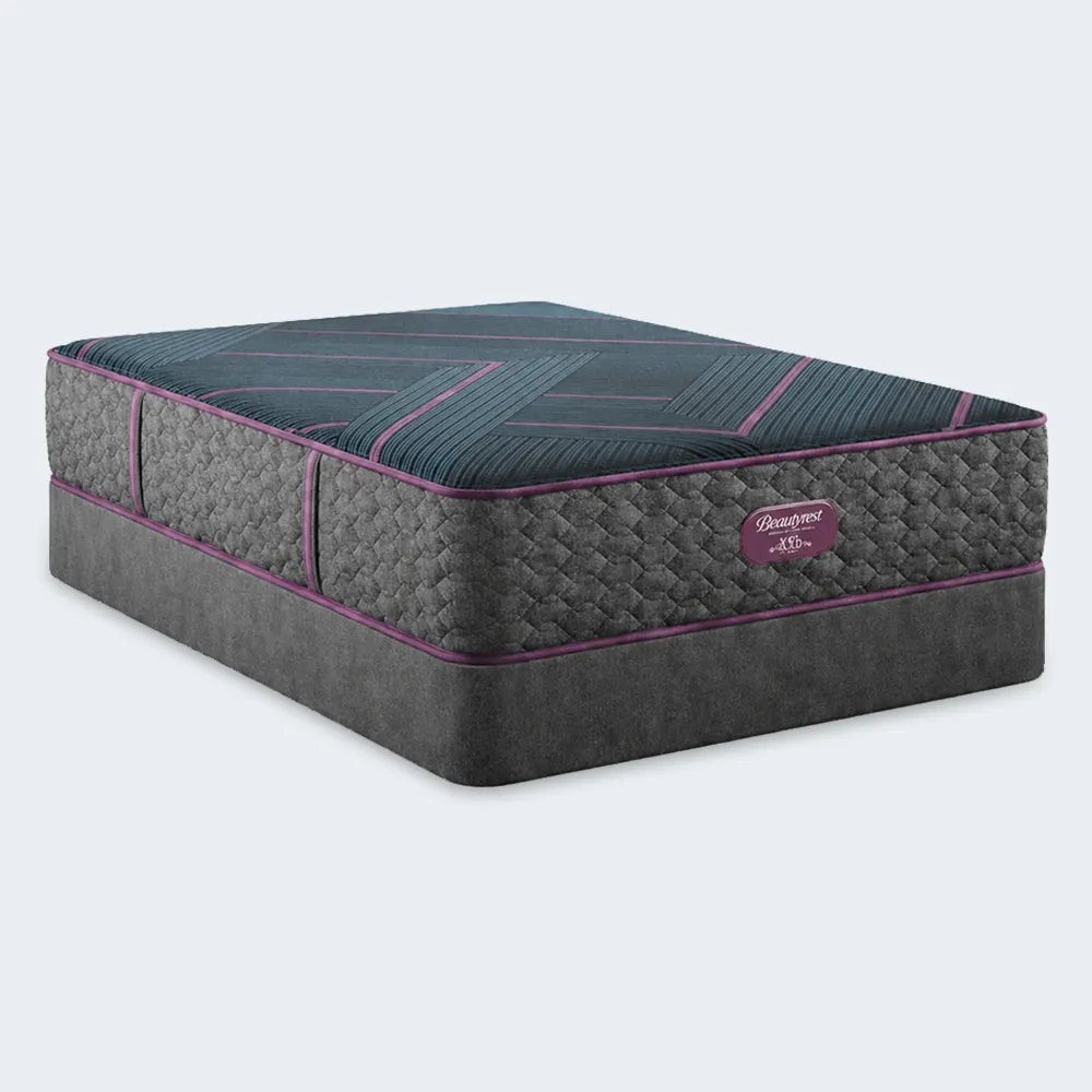 Simmons Beautyrest World Class Hybrid Firm Mattress and foundation set for long-lasting support.
