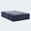 Serta Perfect Sleeper Pro Valais 15" latex hybrid mattress isolated on white, plush pillow top design.
