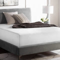 Zippered 6-sided mattress encasement by Weekender offering full protection against allergens and spills.
