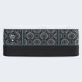 Serta Cascade Bluff Hybrid Firm mattress on a supportive black foundation for a durable sleep surface.
