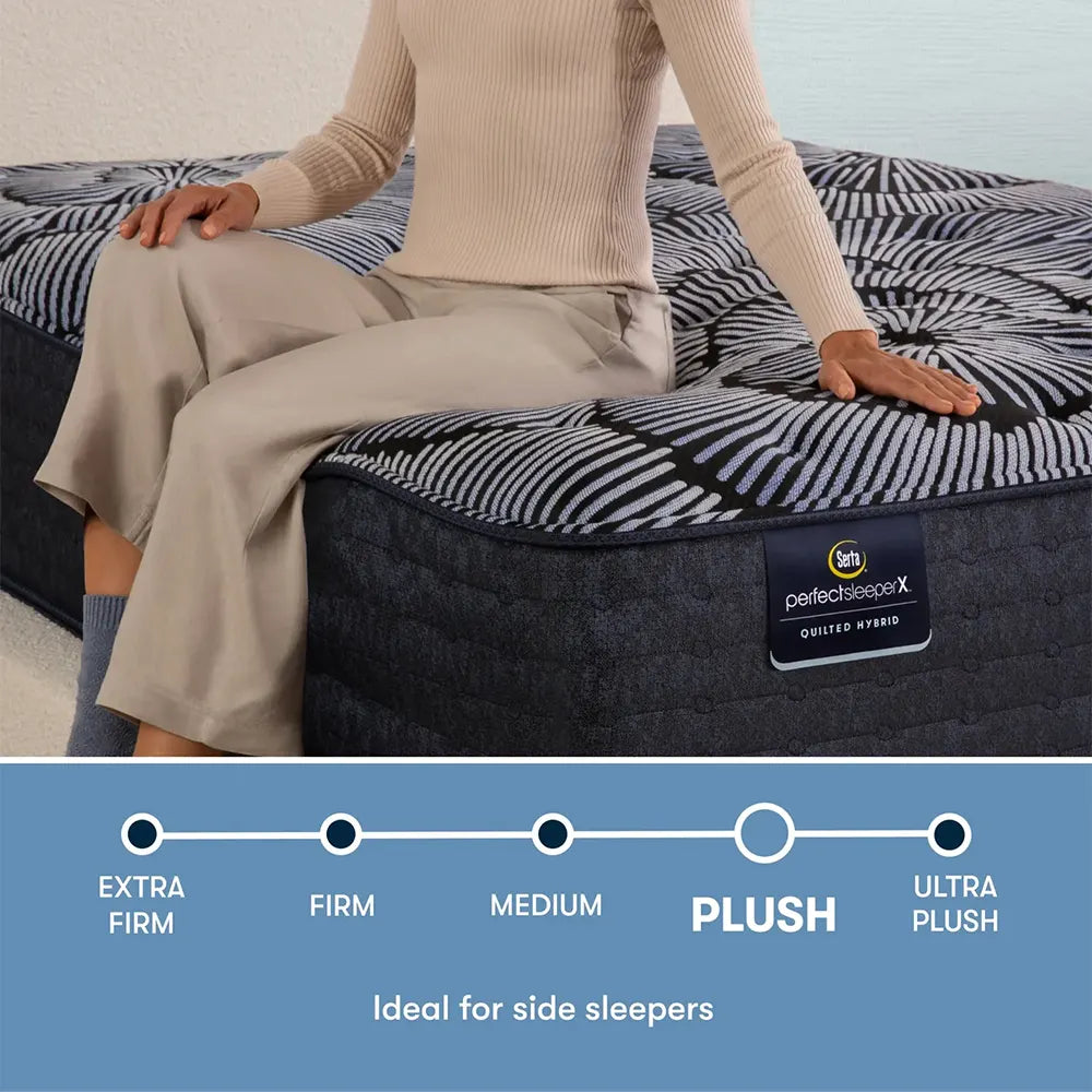 Serta Knox Plush mattress comfort scale showing plush support ideal for side sleepers.
