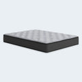 Side angle view of the 10-inch Comfort Plus medium mattress highlighting its durable construction and motion-reducing foam layers.