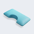 Blu Sleep contoured ice gel pillow with shoulder cutout and grey washable cover for side sleepers