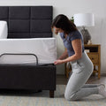 Easy installation of the Malouf five-sided mattress protector with a secure, deep-pocket elastic fit.
