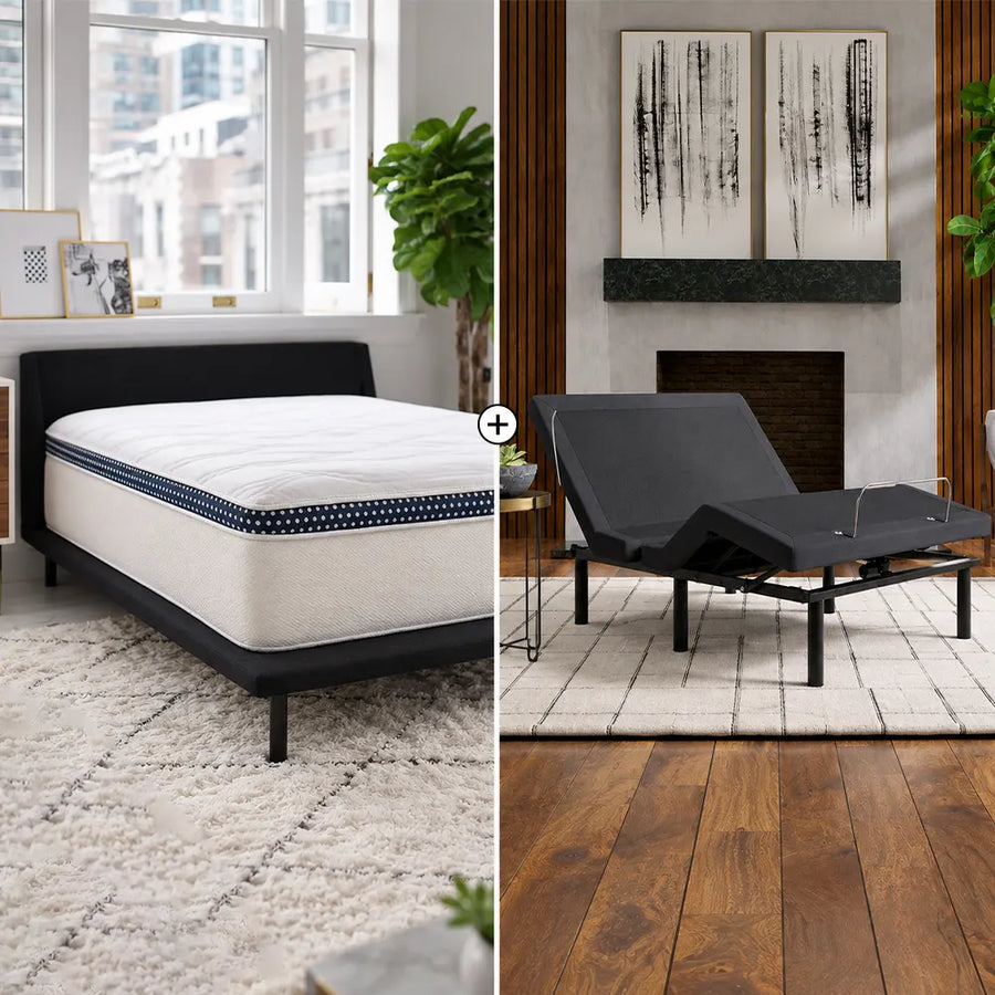 WinkBeds Luxury Firm 13.5inch & South Bay Wall-Hugger Pro S5 Adjustable Bundle by Cloudy