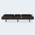 Side profile of the Comfort Ultra Adjustable Base by Ashley in its neutral flat position showing the heavy-duty low-profile frame.
