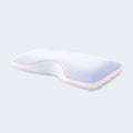 Ergonomic shoulder cutout pillow core with Max Cool technology and breathable memory foam.
