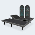 Split King iDealBed Smart 5i adjustable bed base set shown with two independent bases and two wireless remotes.
