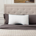Malouf FlexFill shoulder cutout pillow for ergonomic neck alignment and breathable side sleeper comfort.
