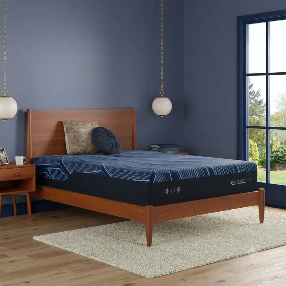 Luxury bedroom with the Serta iSeries NXG 4500 ultra plush mattress for a restorative night's sleep.
