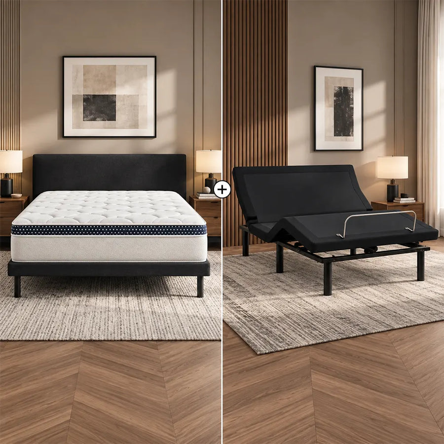 WinkBeds Luxury Firm 13.5inch & South Bay Lumbar S6 Adjustable Bundle by Cloudy