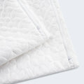 Secure zippered closure on Malouf HyperChill pillow protectors with textured cooling fabric.
