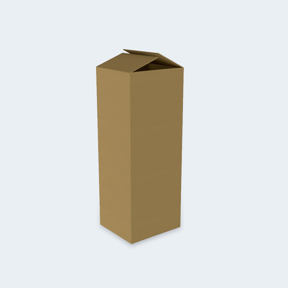 Eco-friendly brown shipping box for the WinkBeds Blue 15-inch Luxury Firm Mattress, showcasing the convenient mattress-in-a-box delivery system.
