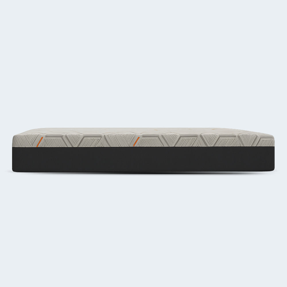 Clean studio side view of the 14-inch thick South Bay plush hybrid mattress against a white background.
