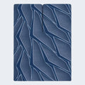 Overhead view of the Serta iSeries NXG 3500 split medium hybrid mattress with breathable blue fabric.
