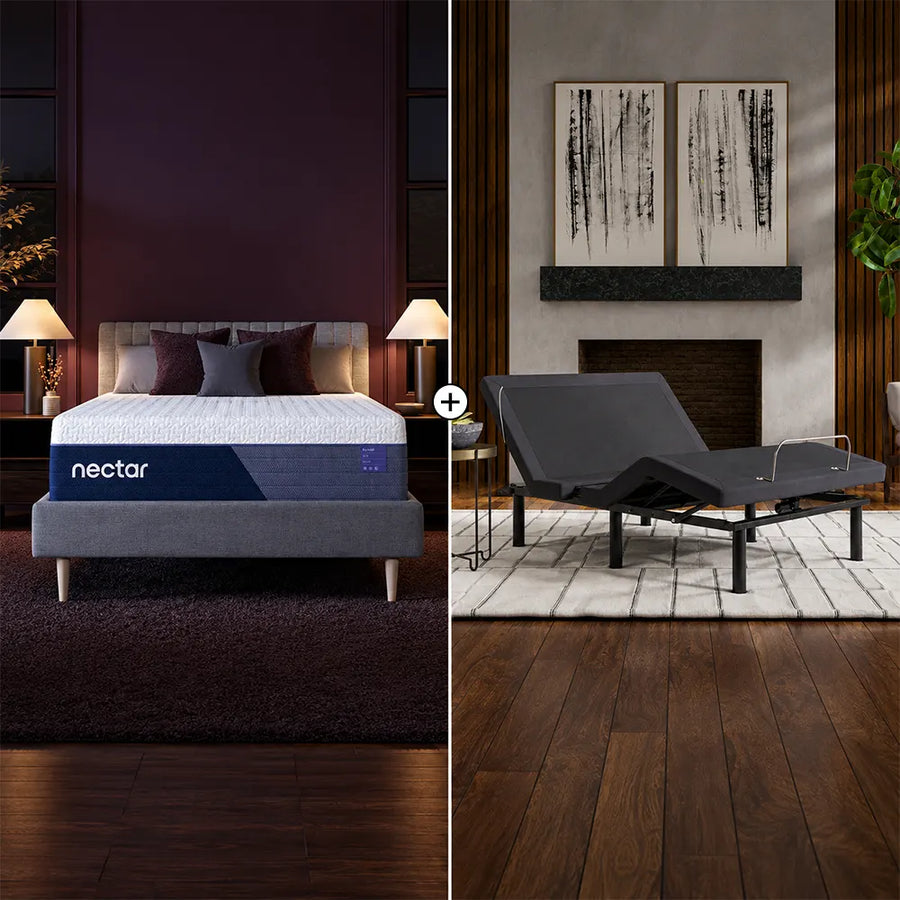 Nectar Luxe 14inch Hybrid & South Bay Wall-Hugger Adjustable Bundle by Cloudy