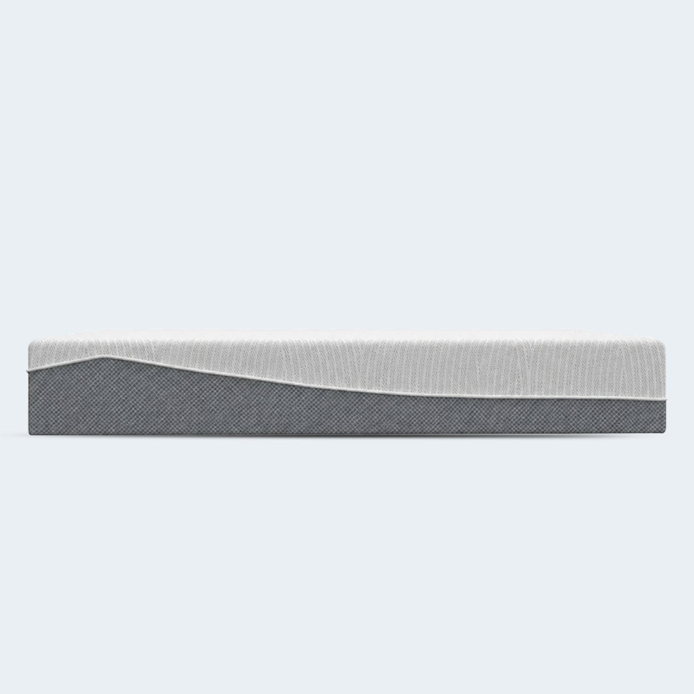 Minimalist side profile of the 12-inch thick medium plush EcoCore Hybrid Deluxe mattress by South Bay.
