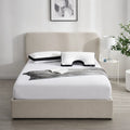 Modern bed featuring Sleeptone adjustable cooling choice gel pillows in standard and shoulder cutout designs.
