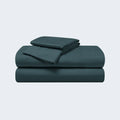 Teal BEDGEAR Hyper-Cotton sheet set, a high-performance moisture-wicking cotton blend.

