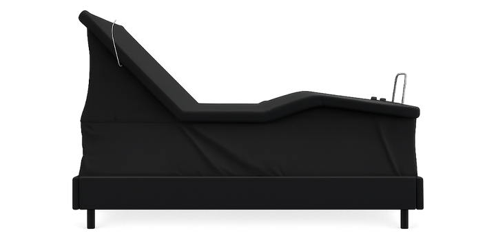 SBLB High Low Lift Adjustable Base with Tilt, wireless voice command, and zero gravity positioning in a raised hi-lo setting.
